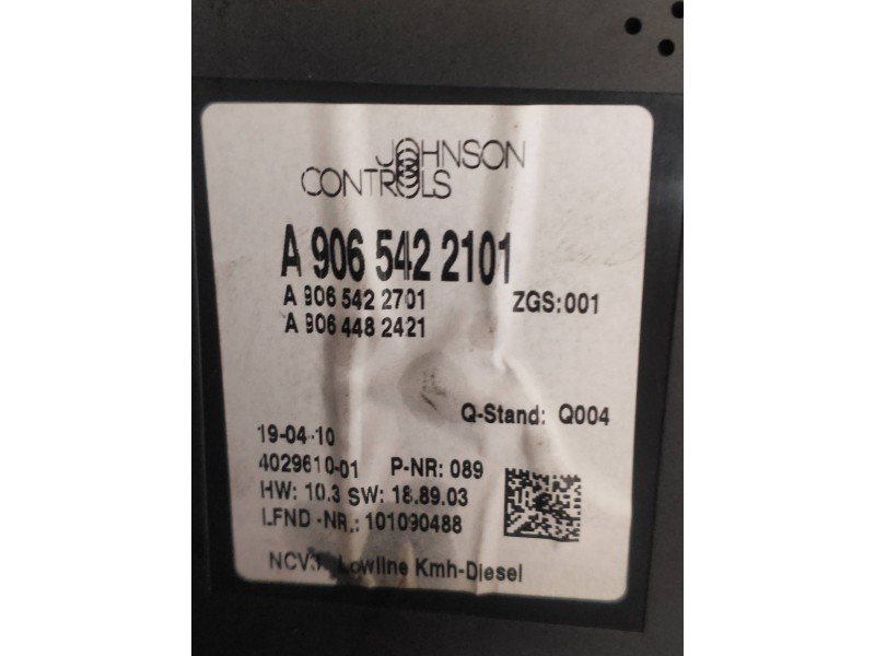 Recambio de cuadro instrumentos para mercedes sprinterii caja cerrada (desde 01.06) 2.1 cdi cat referencia OEM IAM A9065422101 A
