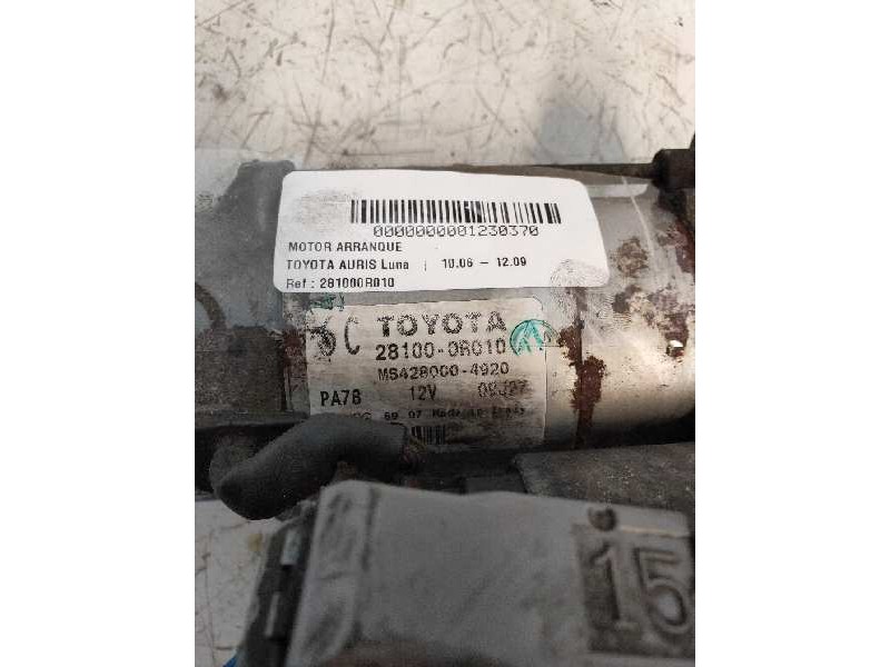 Recambio de motor arranque para toyota auris luna referencia OEM IAM 281000R010  2810033121