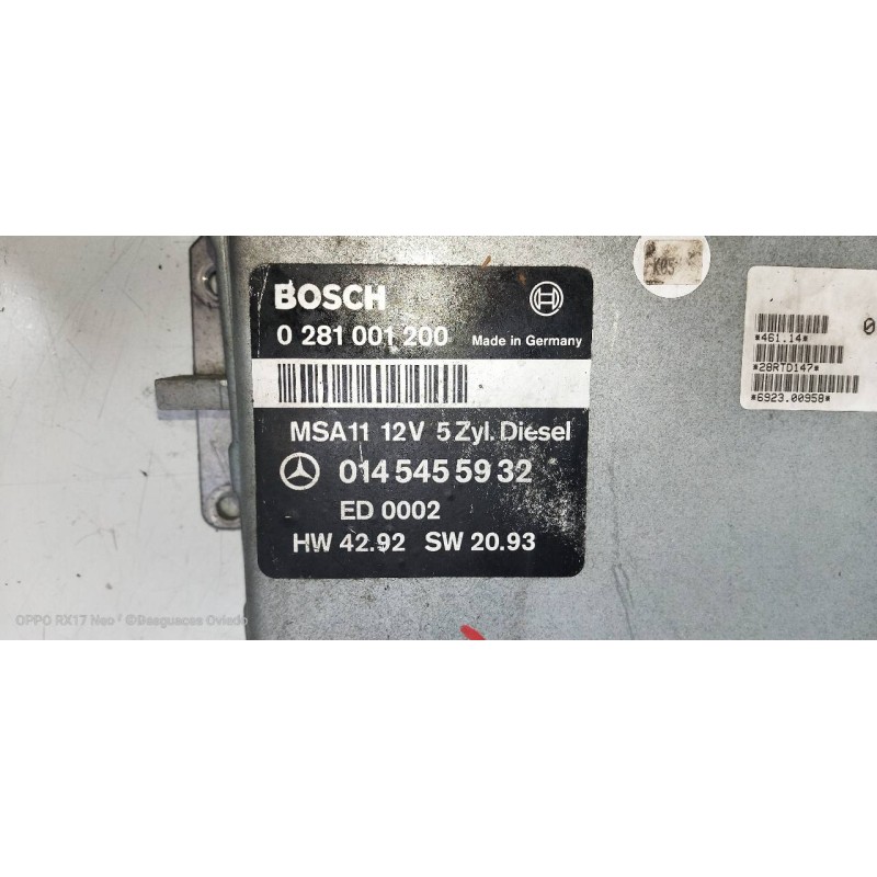 Recambio de centralita motor uce para mercedes clase c (w202) berlina 250 diesel (202.125) referencia OEM IAM 0281001200 0145455