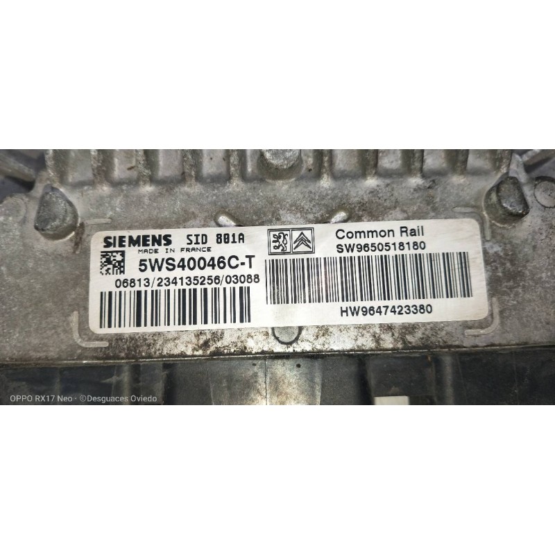 Recambio de centralita motor uce para citroen xsara coupe 2.0 hdi premier (66kw) referencia OEM IAM 5WS40046CT SW9650518180 HW96