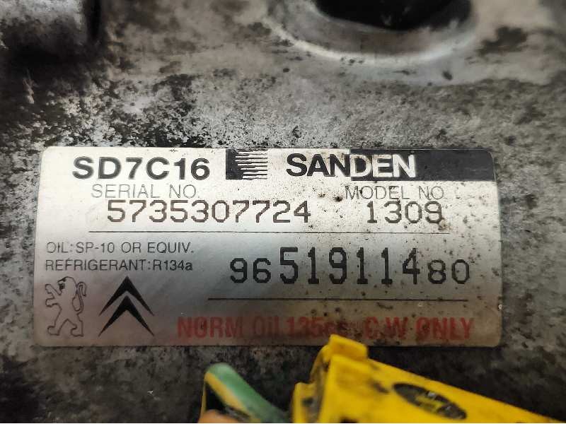 Recambio de compresor aire acondicionado para citroen c4 picasso sx referencia OEM IAM SD7C161309 9651911480 SANDEN