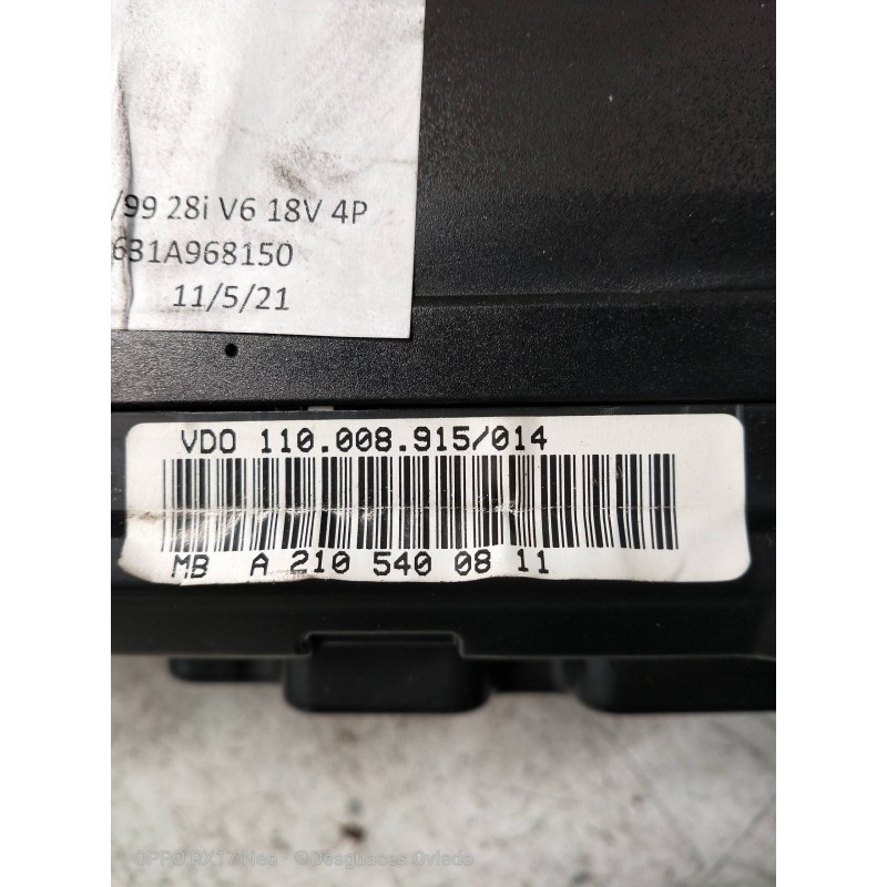 Recambio de cuadro instrumentos para mercedes clase e (w210) berlina 280 (210.063) referencia OEM IAM A2105400811 110008915014 