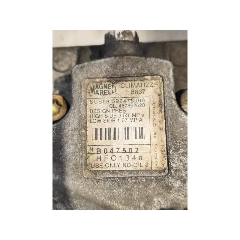 Recambio de compresor aire acondicionado para fiat doblo cargo (223) 1.9 d sx furg. panorama referencia OEM IAM S92476000 SCS08 