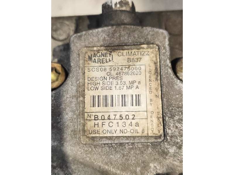 Recambio de compresor aire acondicionado para fiat doblo cargo (223) 1.9 d sx furg. panorama referencia OEM IAM S92476000 SCS08 