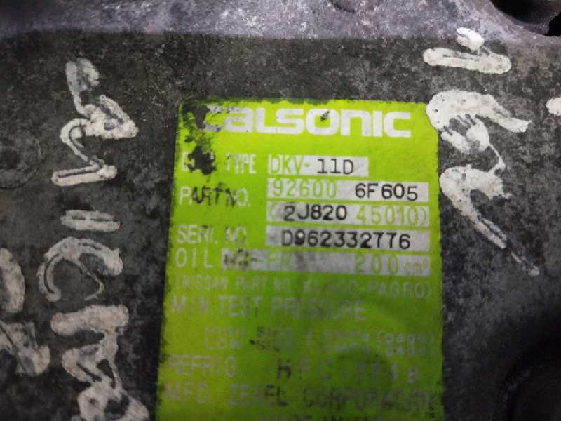 Recambio de compresor aire acondicionado para nissan micra (k11) 1.0 16v cat referencia OEM IAM 926006F605 2J82045010 DKV11D 506