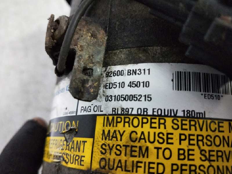 Recambio de compresor aire acondicionado para nissan almera (n16/e) 2.2 16v turbodiesel cat referencia OEM IAM 92600BN311 ED5104