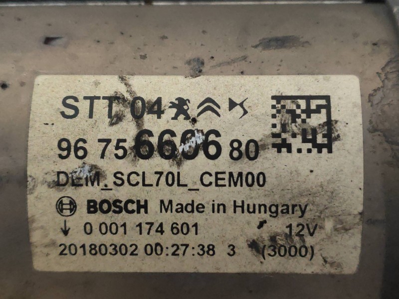 Recambio de motor arranque para peugeot partner kombi outdoor referencia OEM IAM 0001174601 9675660680 5802FG