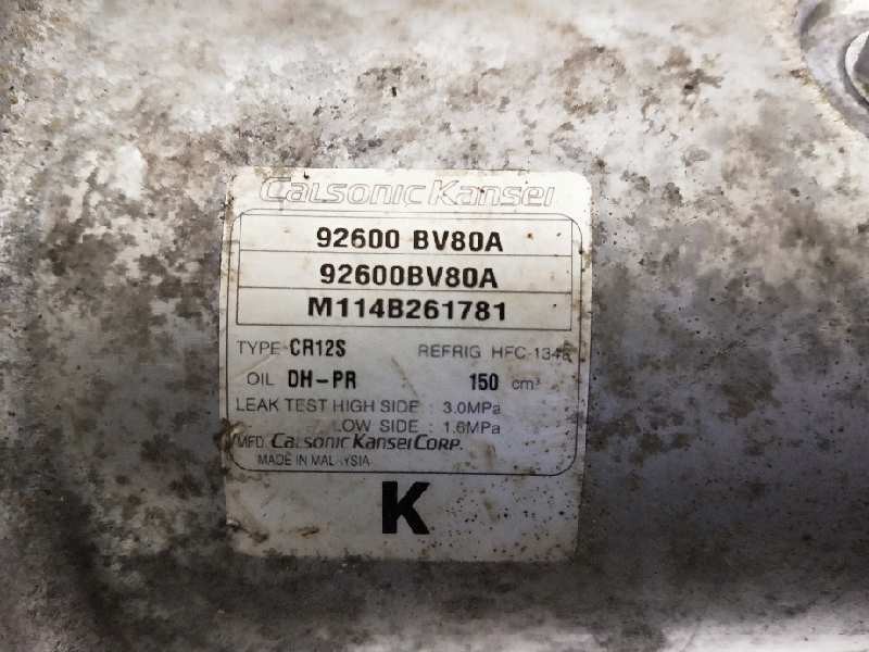 Recambio de compresor aire acondicionado para nissan juke (f15) referencia OEM IAM 92600BV80A CR12S 