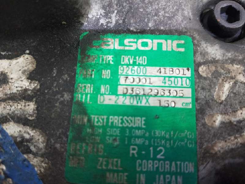 Recambio de compresor aire acondicionado para nissan micra (k11) referencia OEM IAM 9260041B01 7000145010 DKV140 D220WX150