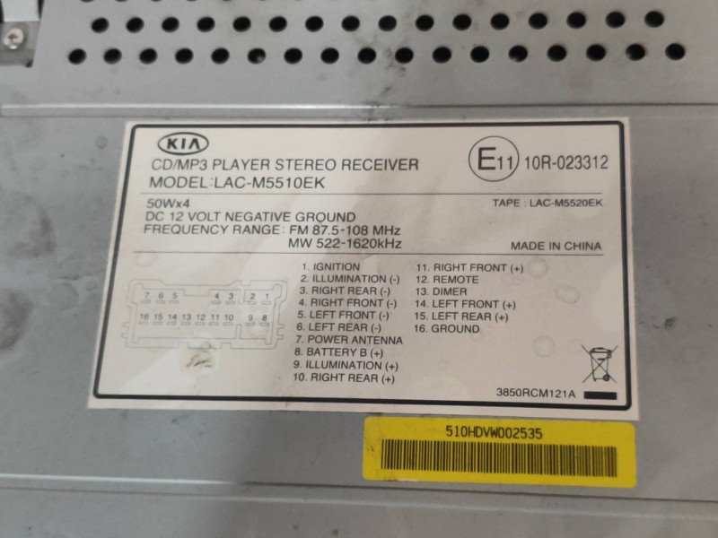 Recambio de sistema audio / radio cd para kia magentis active referencia OEM IAM LACM5510EK  