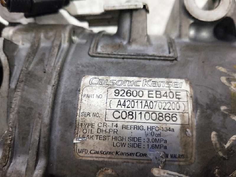 Recambio de compresor aire acondicionado para nissan navara pick-up (d40m) referencia OEM IAM 92600EB40E A42011A0702200 CR14