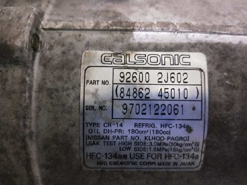 Recambio de compresor aire acondicionado para nissan primera berlina (p11) 2.0 turbodiesel cat referencia OEM IAM 926002J602 848