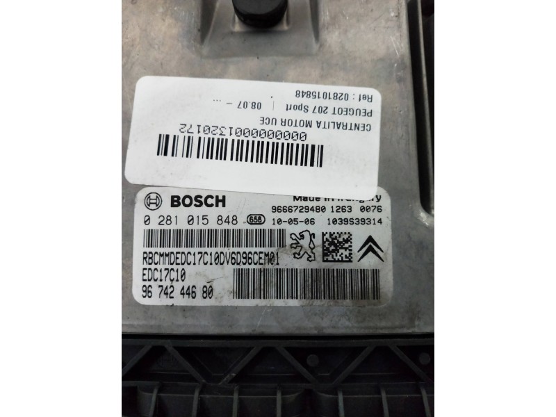 Recambio de centralita motor uce para peugeot 207 sport referencia OEM IAM 0281015848 9674244680 