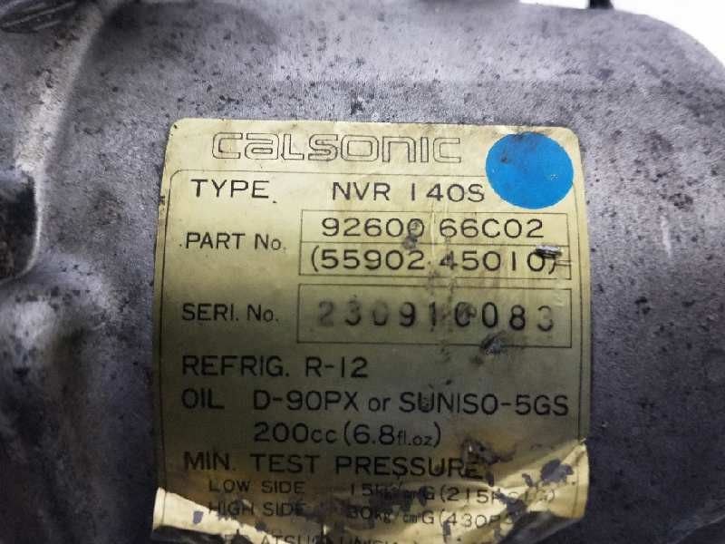 Recambio de compresor aire acondicionado para nissan primera berlina (p11) referencia OEM IAM 9260066C02 5590245010 NVR140S Recambio de compresor aire acondicionado para nissan primera berlina (p11) referencia OEM IAM 9260066C02 5590245010 NVR140S
