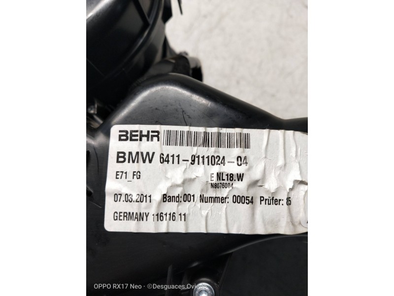 Recambio de motor calefaccion para bmw x6 (e71) xdrive40d referencia OEM IAM 64119245849 6411911102404 11611611