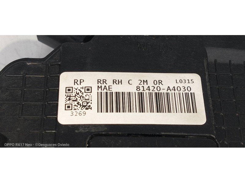 Recambio de motor cierre centralizado trasero derecho para kia carens ( ) business referencia OEM IAM 81420A4030  