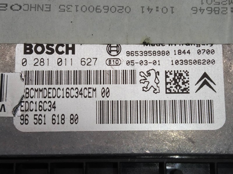 Recambio de centralita motor uce para peugeot 307 break/sw (s2) sw pack referencia OEM IAM 0281011627 9656161880 EDC16C34