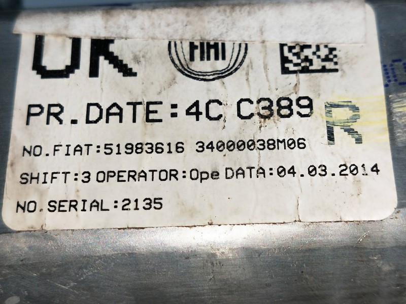 Recambio de elevalunas delantero derecho para fiat panda (319) 1.2 cat referencia OEM IAM 51983616  5P