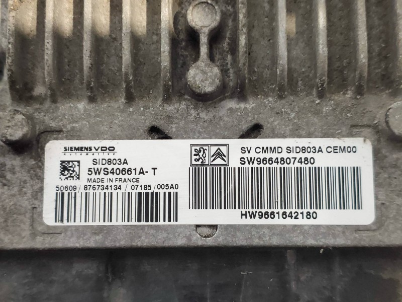 Recambio de centralita motor uce para fiat scudo combi (272) l1h1 120 multijet (5 pl.) referencia OEM IAM 5WS40661AT 9664807480 