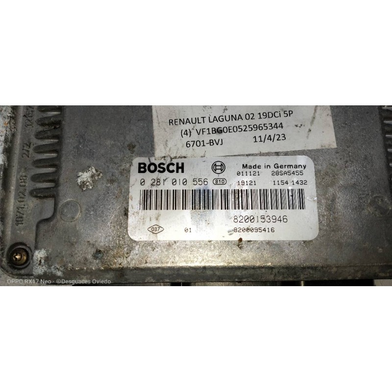 Recambio de centralita motor uce para renault laguna ii (bg0) authentique referencia OEM IAM 0281010556 8200153946 8200095416