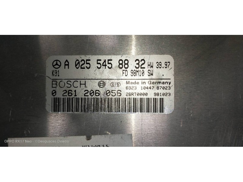 Recambio de centralita motor uce para mercedes clase clk (w208) coupe 430 (208.370) referencia OEM IAM 0261206056 A0255458832 