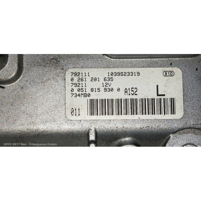 Recambio de centralita motor uce para fiat bravo (198) 1.4 16v cat referencia OEM IAM 0261201635 1039S23319 51815930