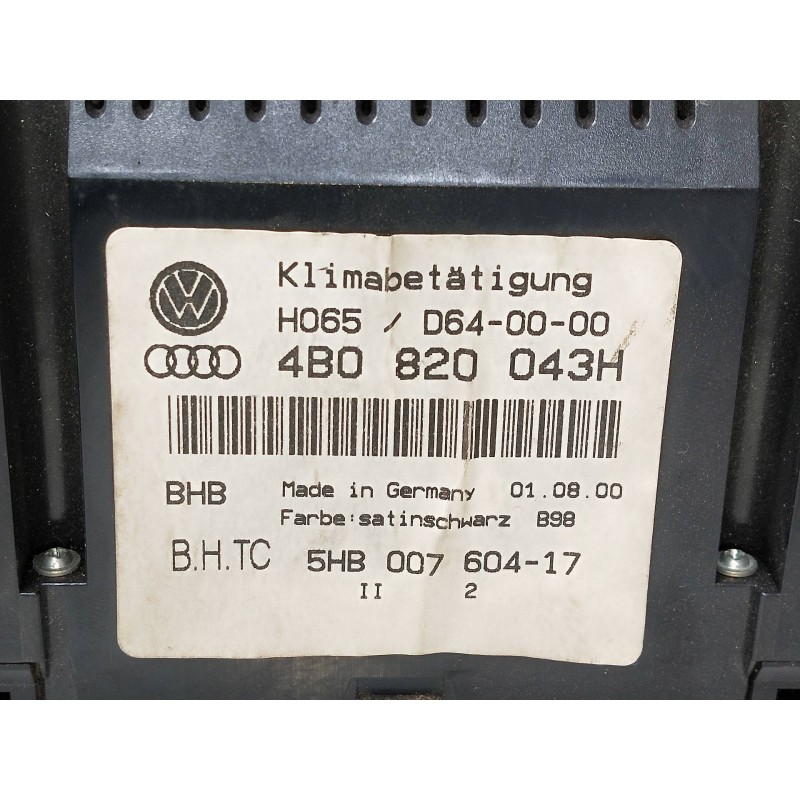 Recambio de mando calefaccion / aire acondicionado para audi allroad quattro (4b5) 2.5 v6 24v tdi referencia OEM IAM 4B0820043H 