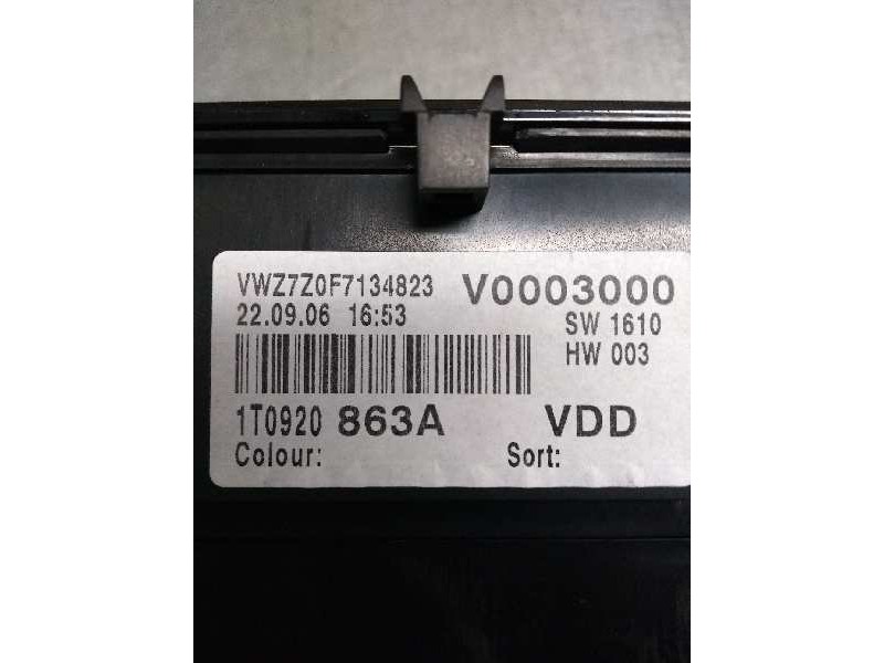 Recambio de cuadro instrumentos para volkswagen caddy ka/kb (2k) 1.9 tdi referencia OEM IAM 1T0920863A 110080343004 
