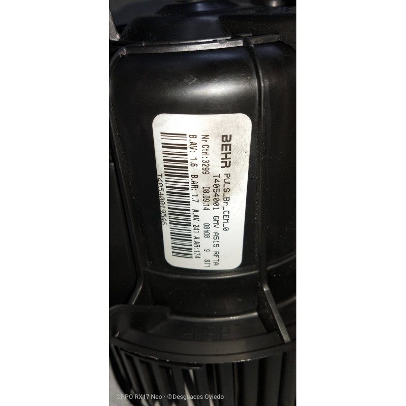 Recambio de motor calefaccion para citroen c4 cactus 1.6 blue-hdi fap referencia OEM IAM T4054001  