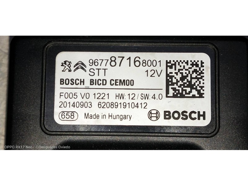 Recambio de modulo electronico para citroen c4 cactus 1.6 blue-hdi fap referencia OEM IAM 9677871680 F005V01221 