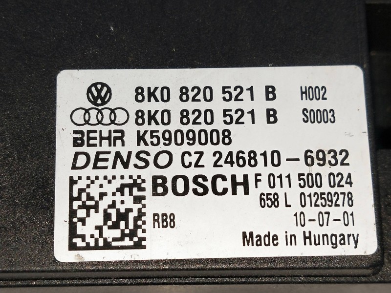 Recambio de resistencia calefaccion para audi a4 avant (8k5) (2008) básico referencia OEM IAM 8K0820521B  