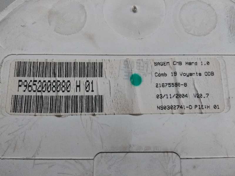 Recambio de cuadro instrumentos para citroen c2 1.4 referencia OEM IAM P9652008080 H01 216755968