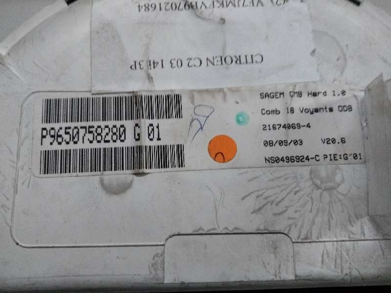 Recambio de cuadro instrumentos para citroen c2 1.4 referencia OEM IAM P9650758280 G01 216740694