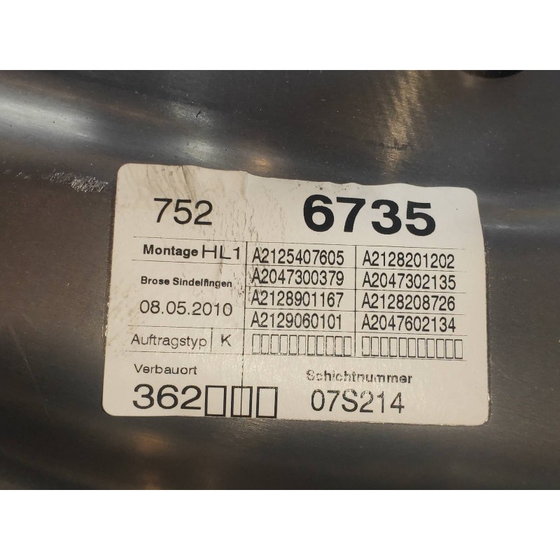 Recambio de elevalunas trasero izquierdo para mercedes clase e (w212) familiar 250 cdi blueefficiency (212.203) referencia OEM I