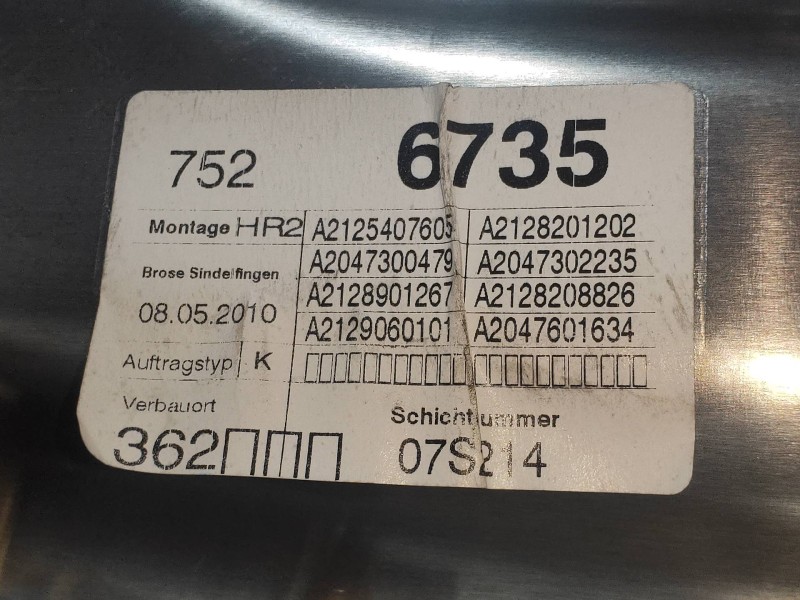 Recambio de elevalunas trasero derecho para mercedes clase e (w212) familiar 250 cdi blueefficiency (212.203) referencia OEM IAM