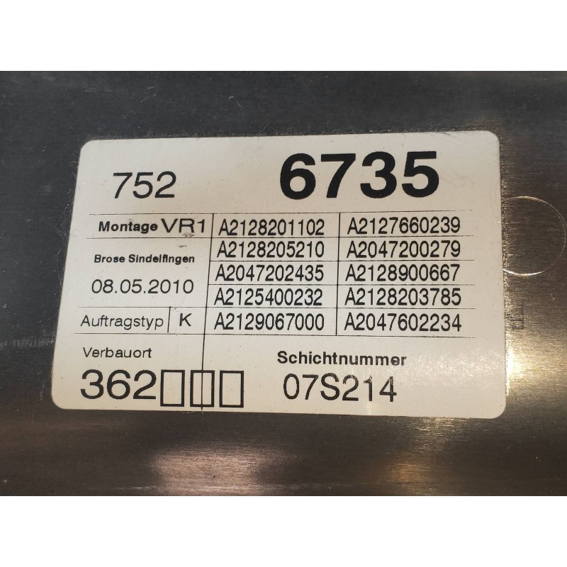 Recambio de elevalunas delantero derecho para mercedes clase e (w212) familiar 250 cdi blueefficiency (212.203) referencia OEM I