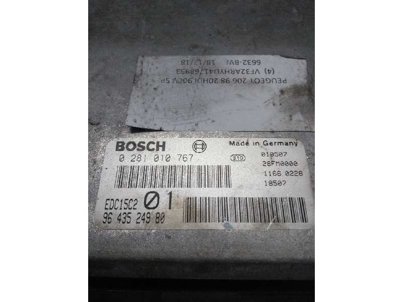 Recambio de centralita motor uce para peugeot 206 berlina xr referencia OEM IAM 0281010767 9643524980 EDC15C2 01