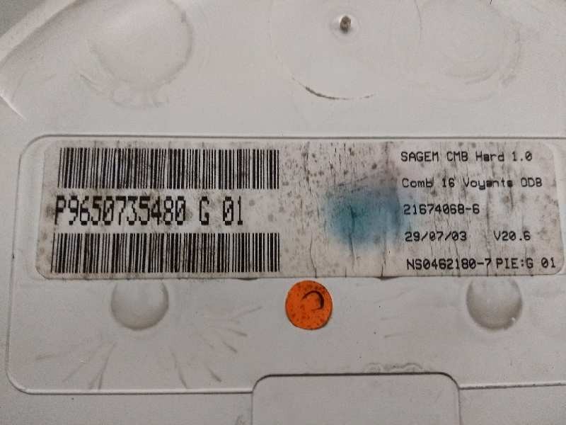 Recambio de cuadro instrumentos para citroen c3 pluriel 1.6 16v cat (nfu / tu5jp4) referencia OEM IAM P9650735480 G01 216740686