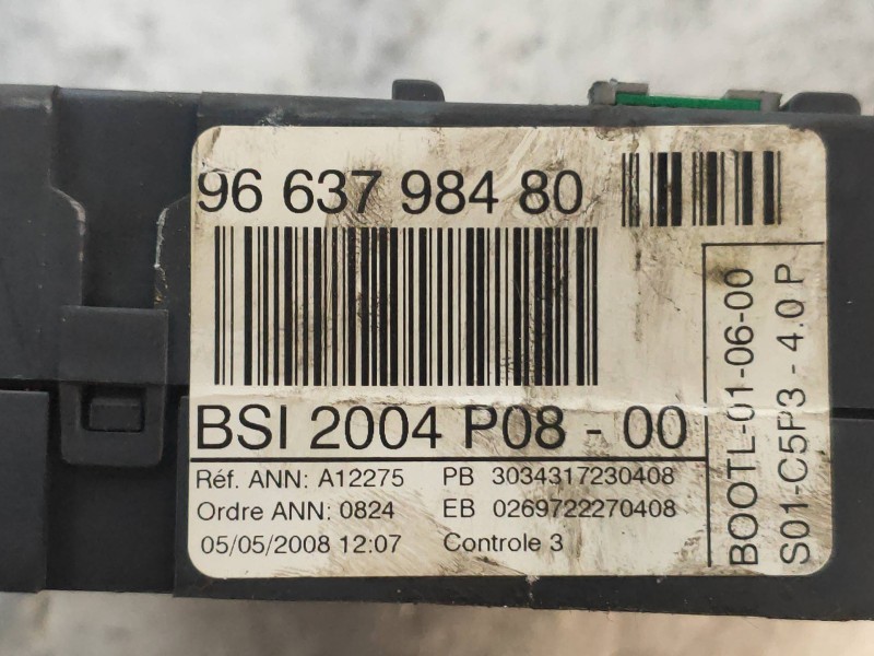 Recambio de caja reles / fusibles para citroen c4 berlina exclusive referencia OEM IAM 9663798480 BSI2004P0800 S01C5P340P