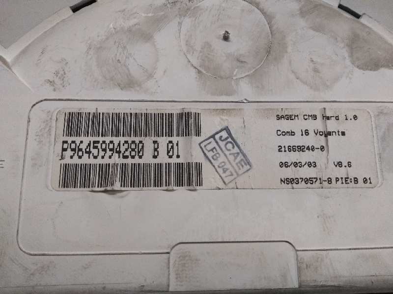 Recambio de cuadro instrumentos para citroen c3 1.4 hdi sx referencia OEM IAM P9645994280 B01 216692400 Recambio de cuadro instrumentos para citroen c3 1.4 hdi sx referencia OEM IAM P9645994280 B01 216692400