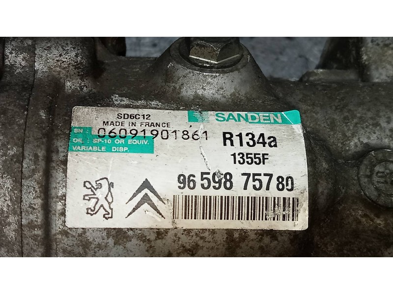 Recambio de compresor aire acondicionado para peugeot 207 confort referencia OEM IAM SD6C121355F 9659875780 