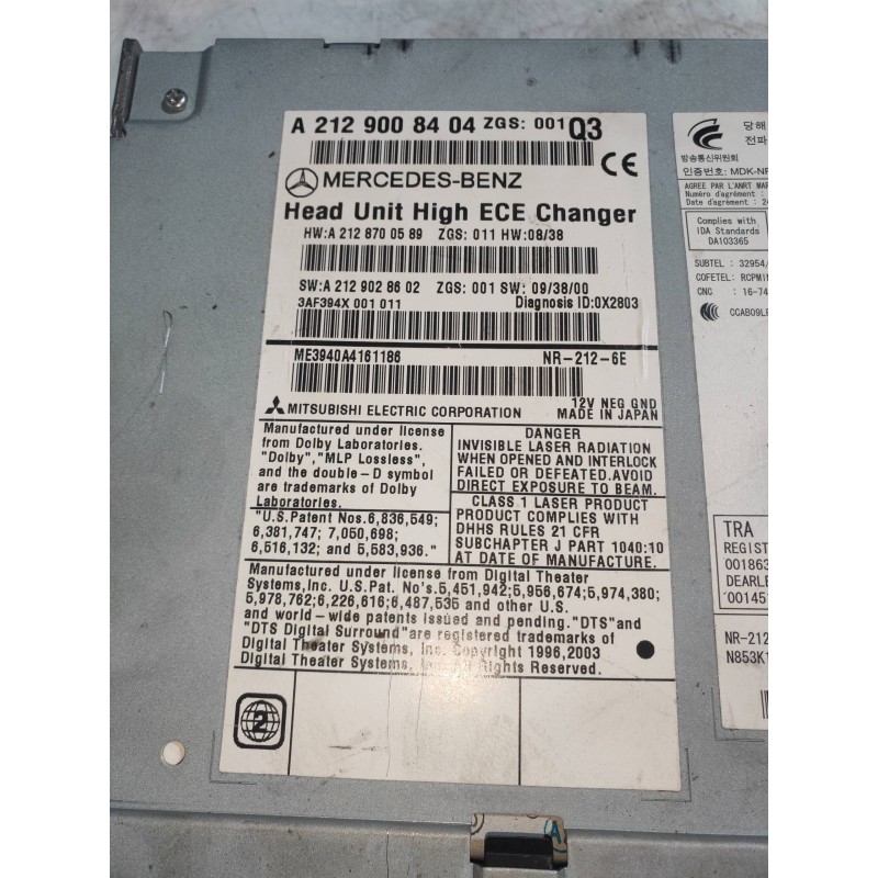 Recambio de sistema navegacion gps para mercedes clase e (w212) familiar 250 cdi blueefficiency (212.203) referencia OEM IAM A21