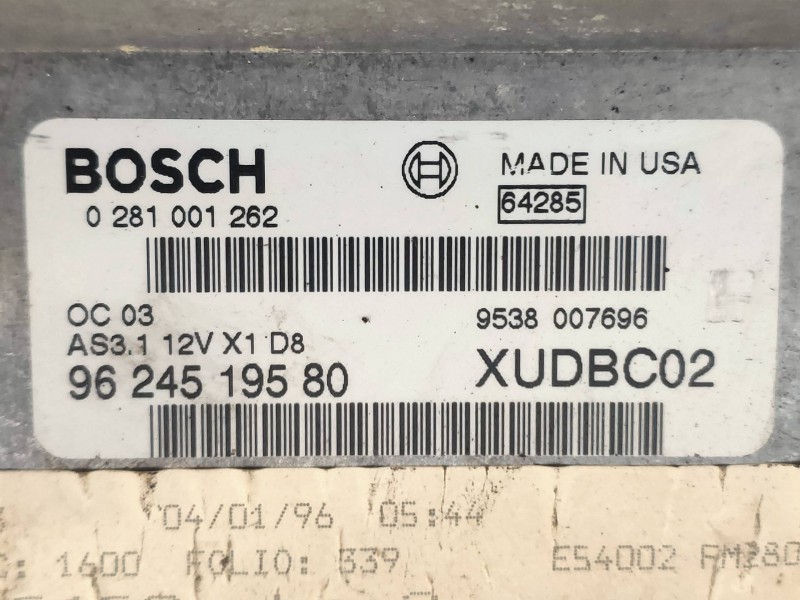 Recambio de centralita motor uce para peugeot 406 berlina (s1/s2) sldt referencia OEM IAM 0281001262 9624519580 BOSCH