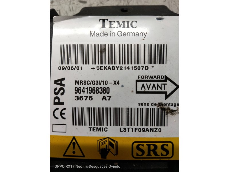 Recambio de centralita airbag para citroen c5 berlina 2.0 hdi sx referencia OEM IAM 9641968380  