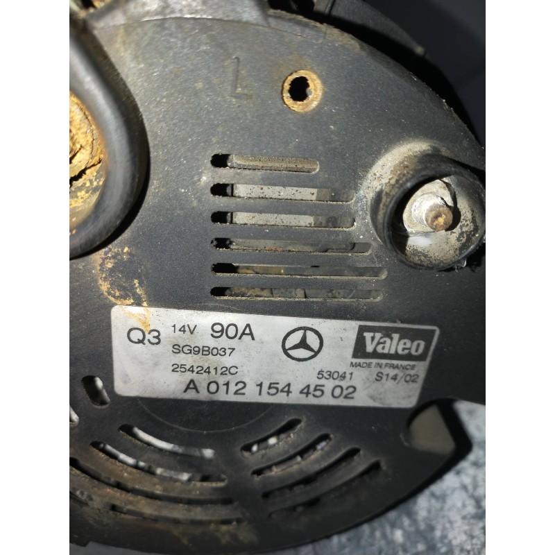 Recambio de alternador para mercedes clase a (w168) 160 l (168.133) referencia OEM IAM A0121544502 VALEO A160I