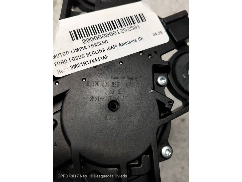 Recambio de motor limpia trasero para ford focus berlina (cap) ambiente (d) referencia OEM IAM 3M51R17K441AE 0390201823 