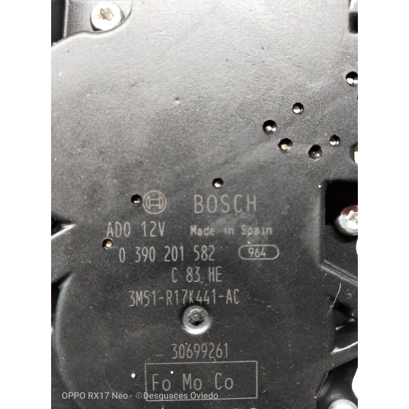 Recambio de motor limpia trasero para ford focus sportbreak (cap) ghia referencia OEM IAM 3M51R17K441AC 0390201582 