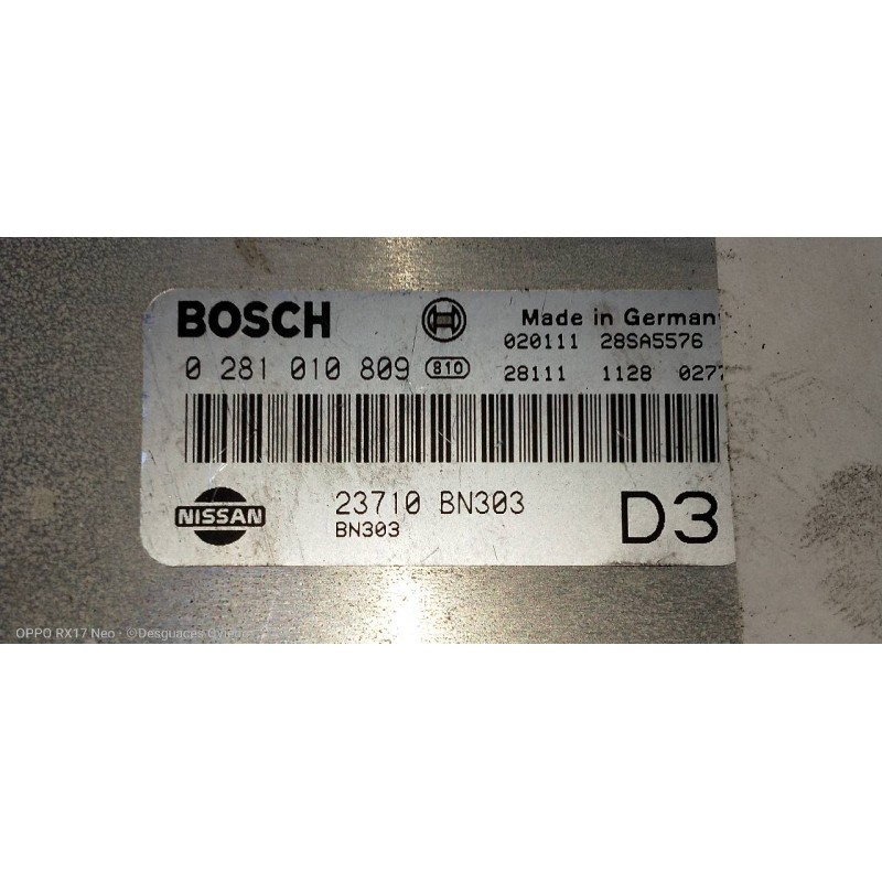 Recambio de centralita motor uce para nissan almera (n16/e) 2.2 16v turbodiesel cat referencia OEM IAM 0281010809 23710BN303 