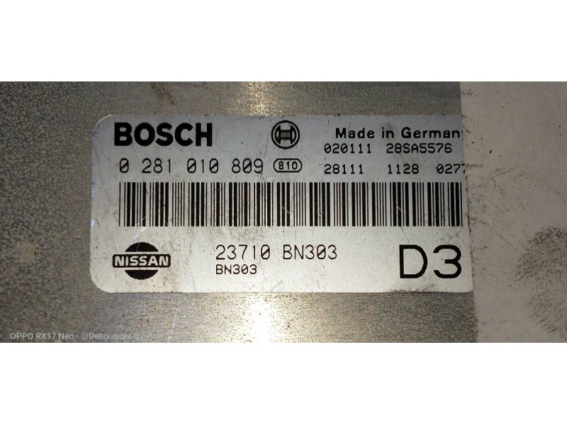 Recambio de centralita motor uce para nissan almera (n16/e) 2.2 16v turbodiesel cat referencia OEM IAM 0281010809 23710BN303 