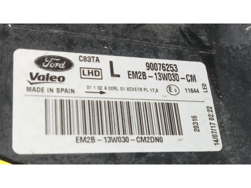 Recambio de faro izquierdo para ford s-max titanium 4x4 referencia OEM IAM EM2B13W030CM 90076253 